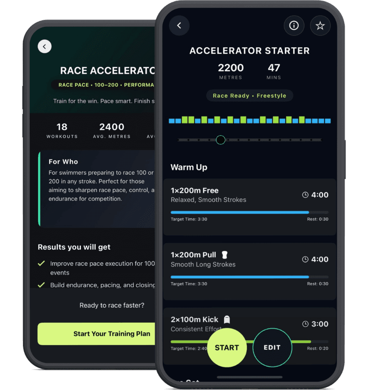 Race Accelerator swimming training plan