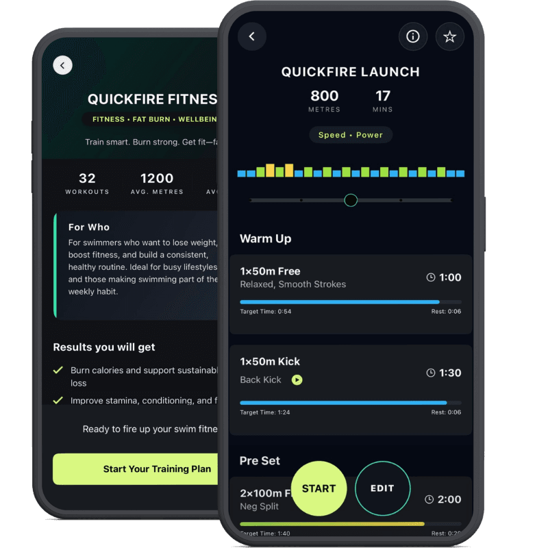 Quickfire Fitness swimming training plan